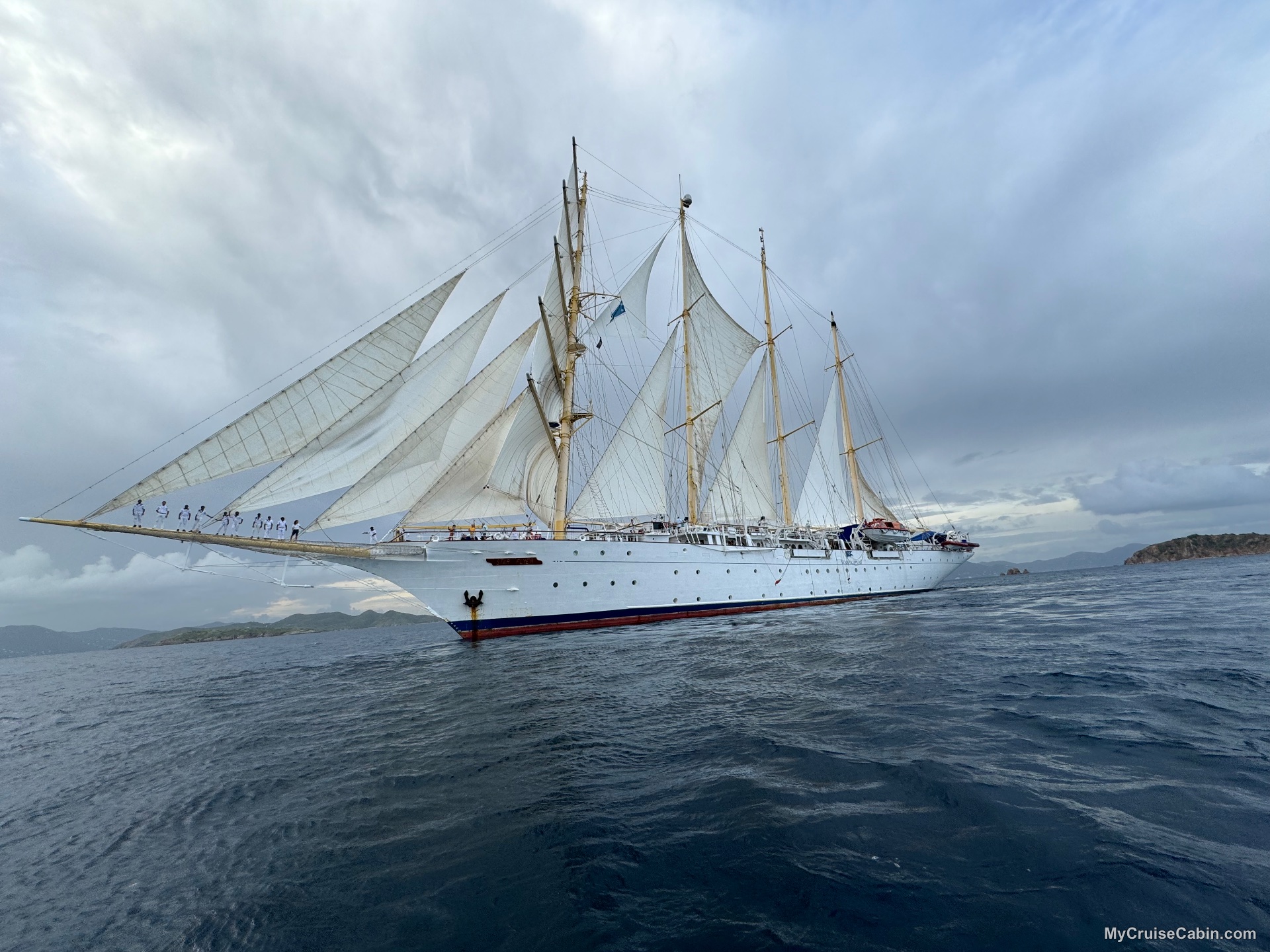 View of the ship from the Tender