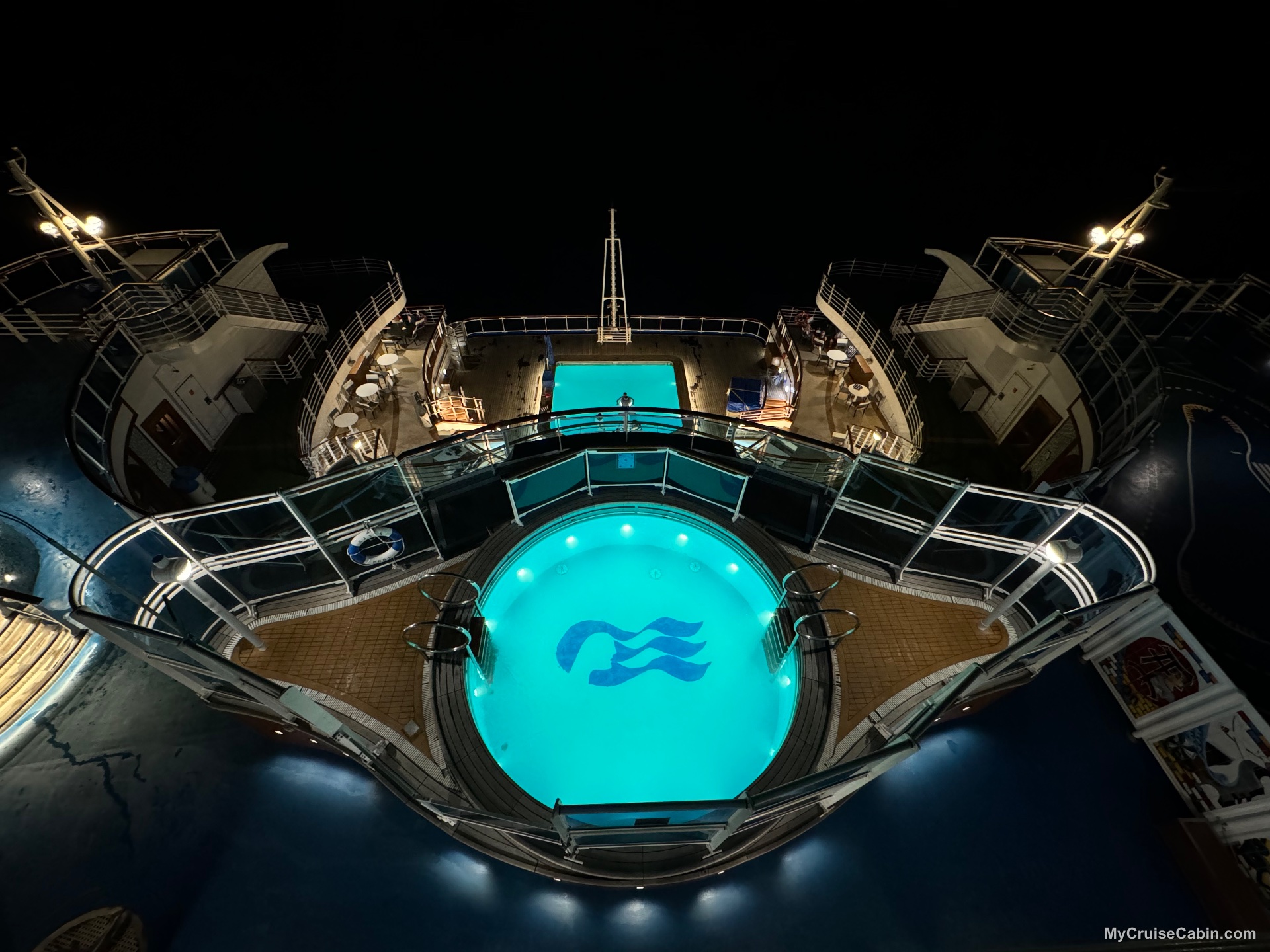 Emerald Princess Aft Pool at night - Pool