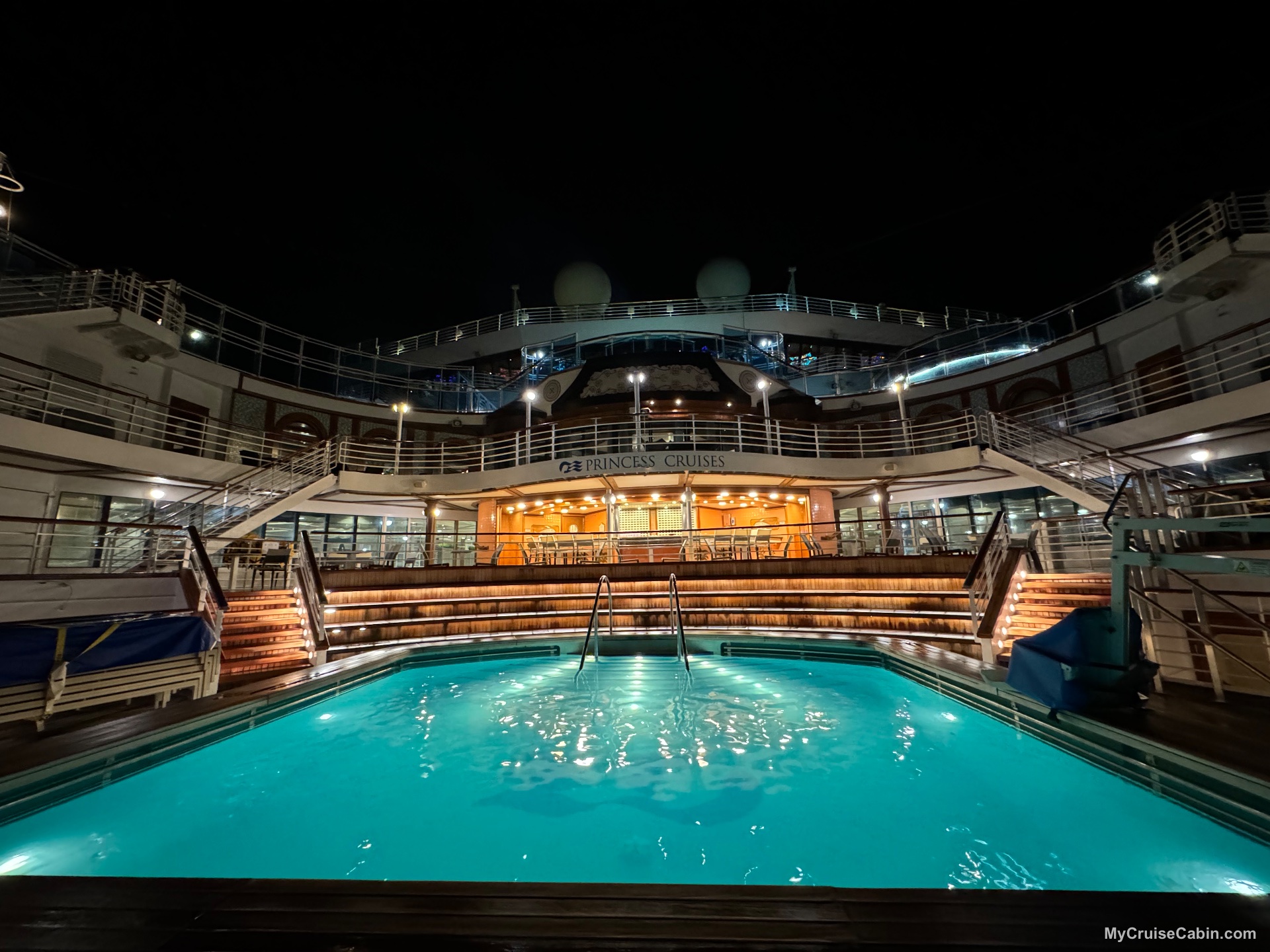 Emerald Princess Aft Pool at night - Pool