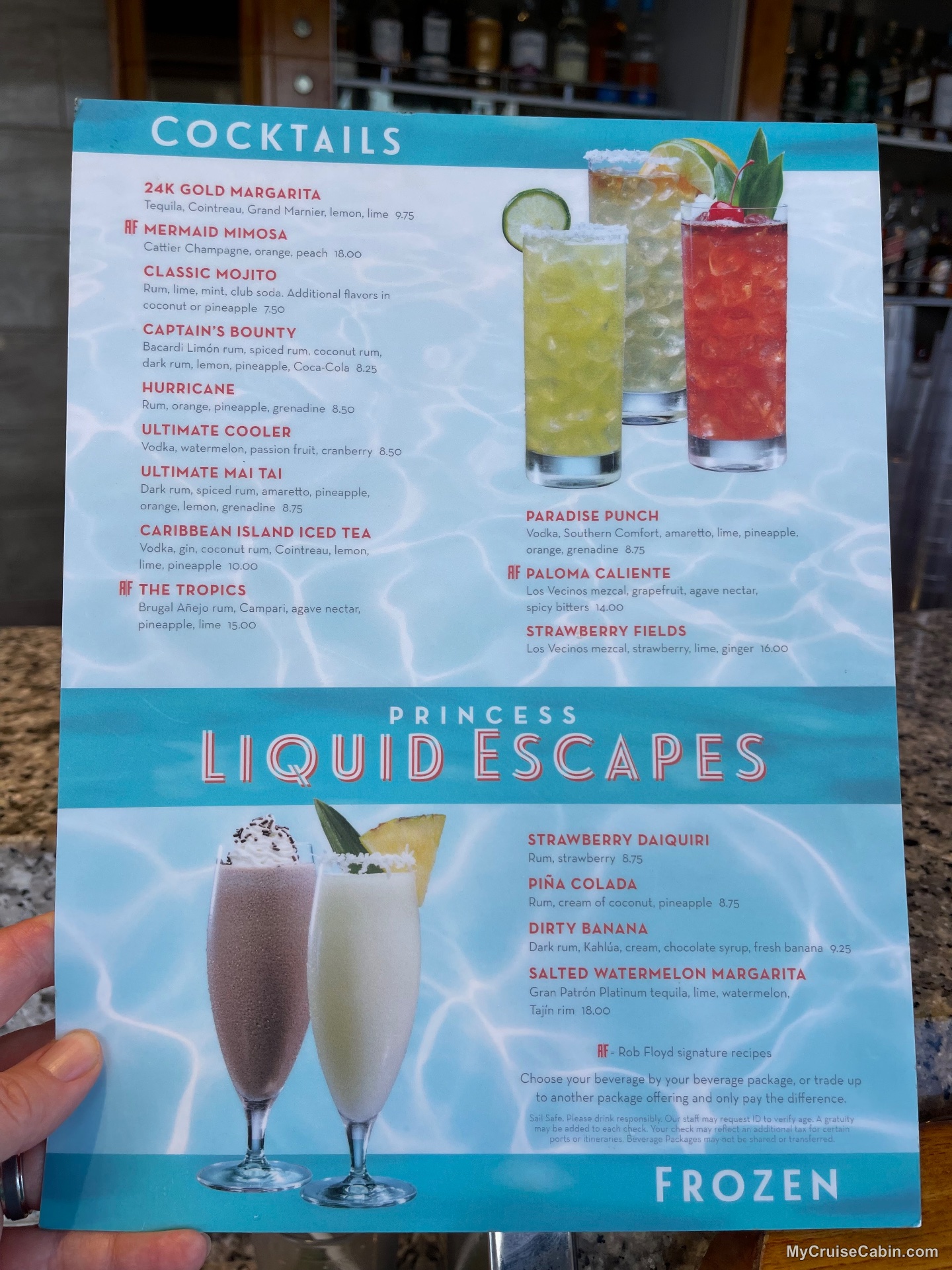 Regal Princess Drink menu - Menus