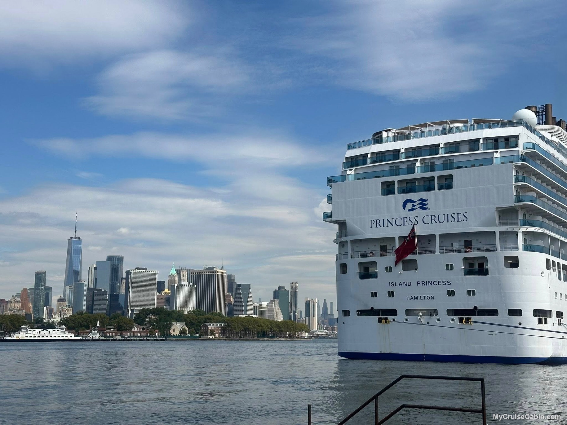 Stern of Island Princess in New York City.