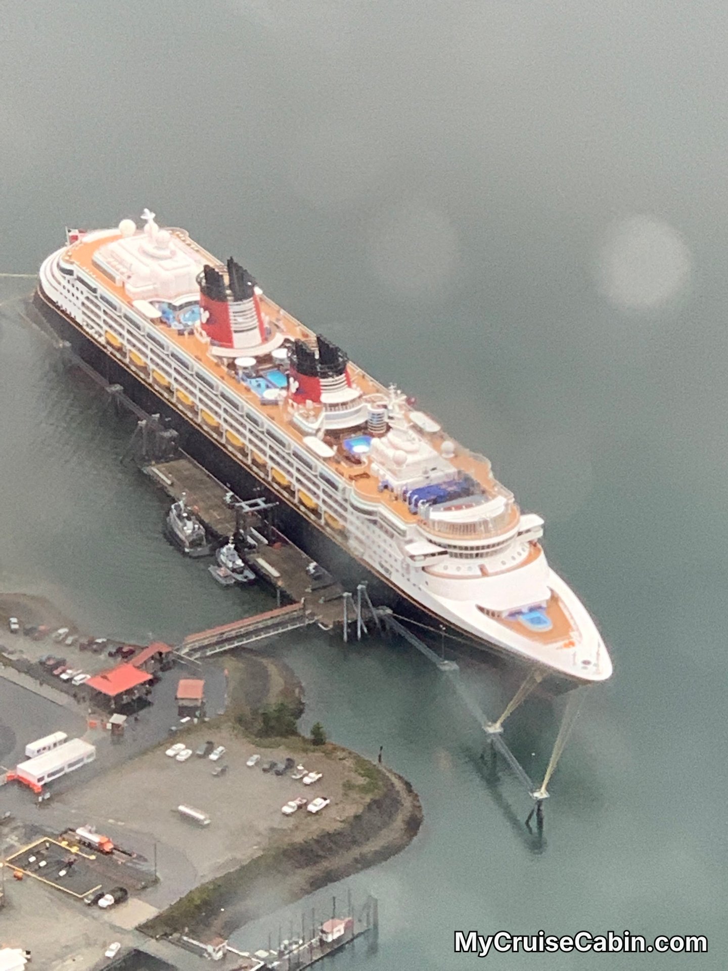 Disney Wonder Disney Wonder in Juneau Alaska from the Ariel tram - Exterior