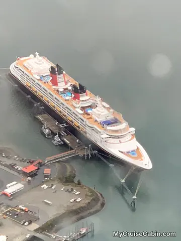 Disney Wonder in Juneau Alaska from the Ariel tram