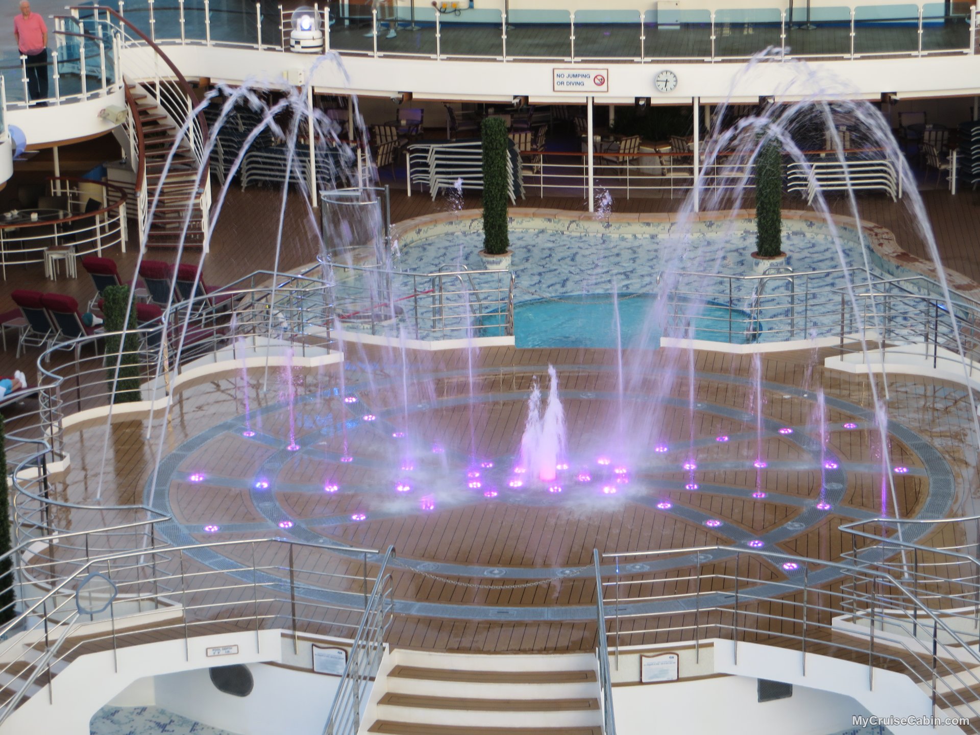 Pool area at night