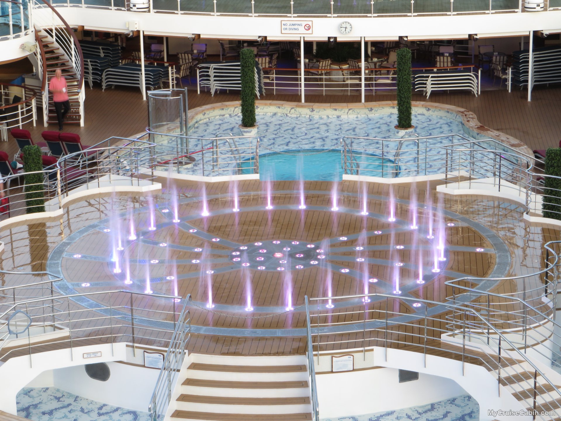 Pool area at night