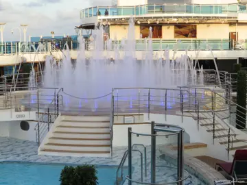 Pool area at night