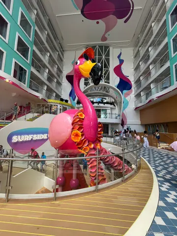 Flamingo on the way to the carousel and ice cream, etc.