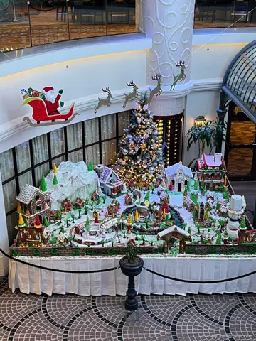Atrium decorating for Christmas